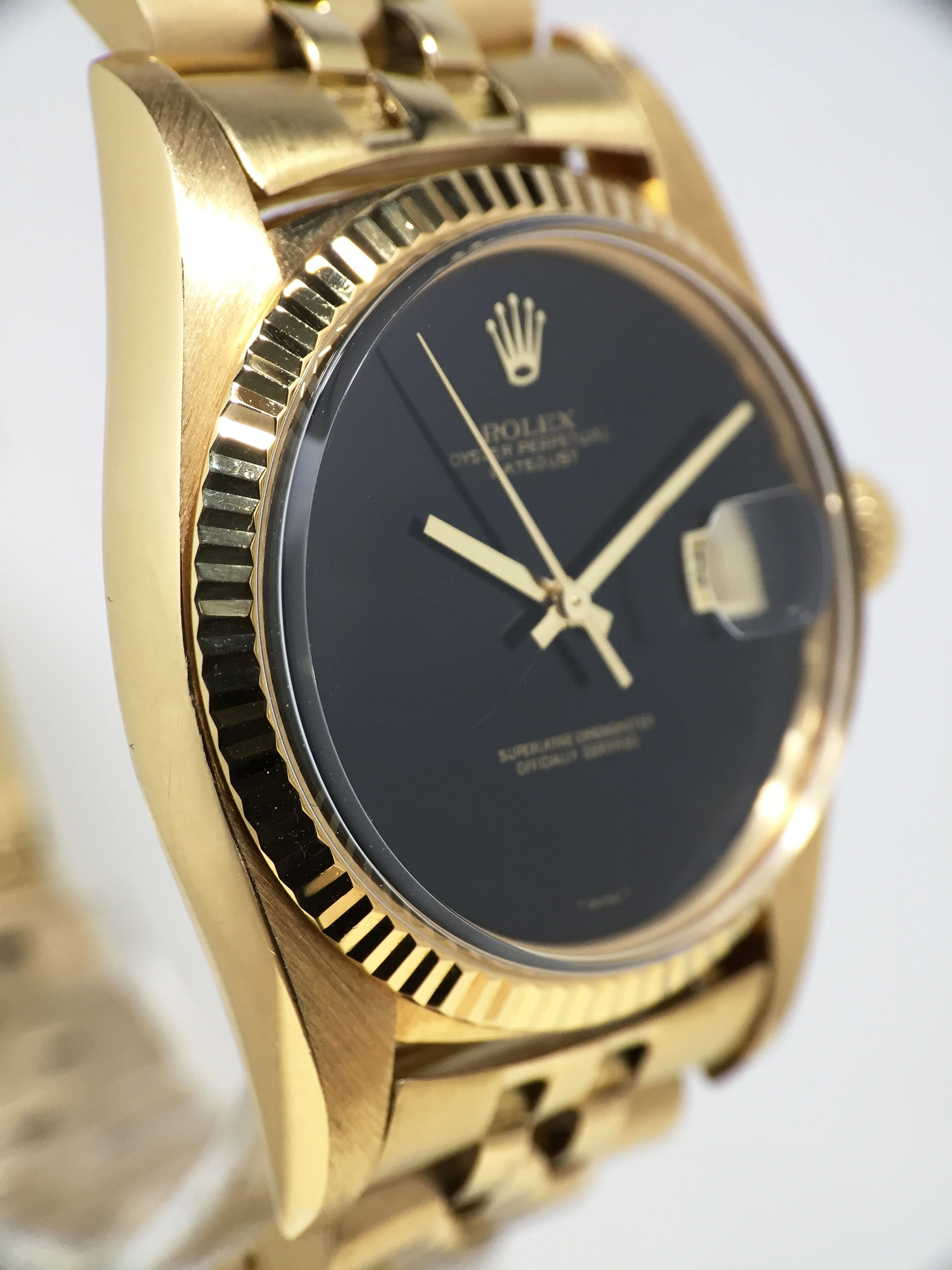 1975 Rolex Datejust 18K Onyx Dial Ref. 1601