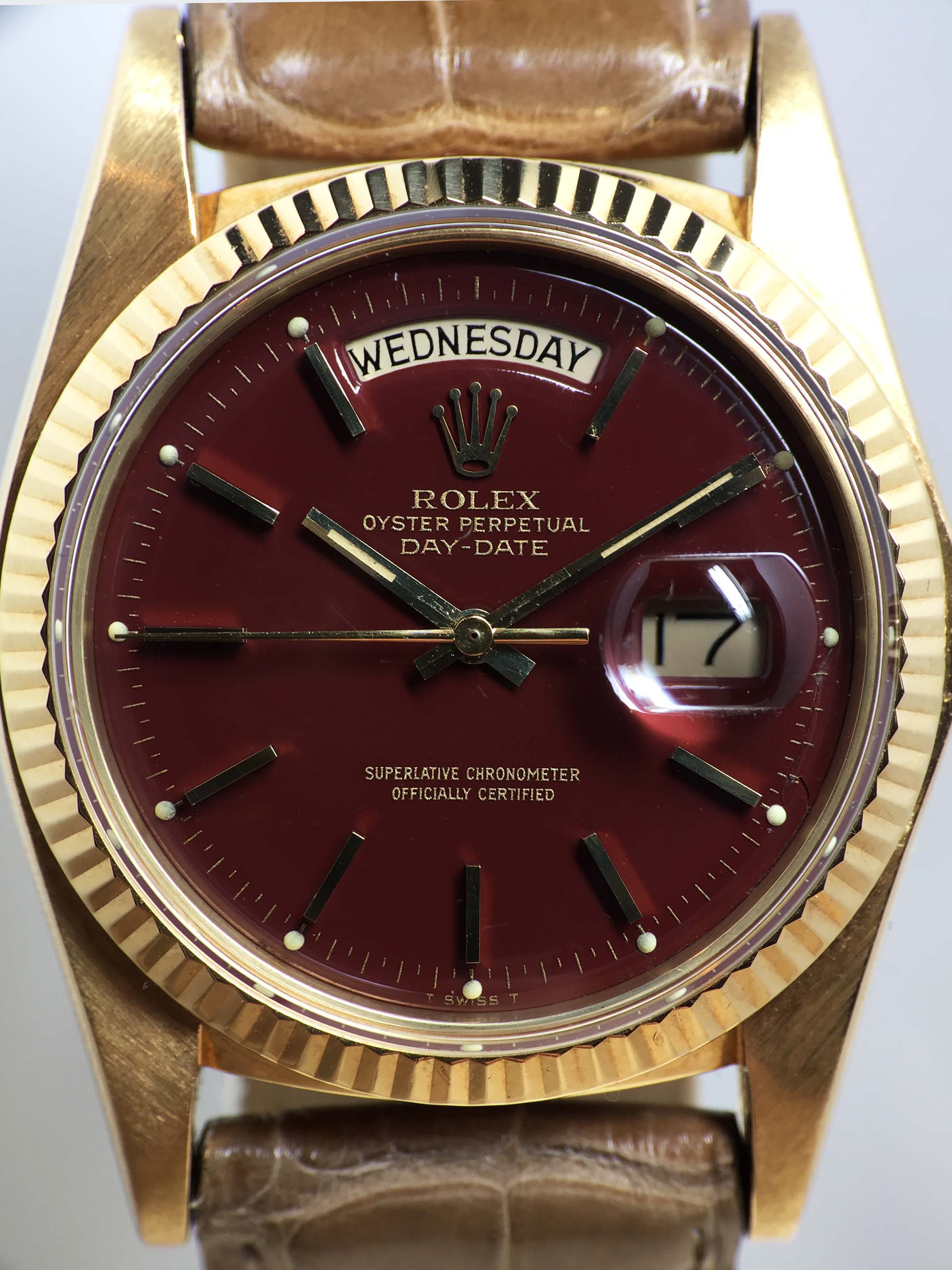 1974 Rolex Day Date Oxblood Stella Ref. 1803 (with Papers)