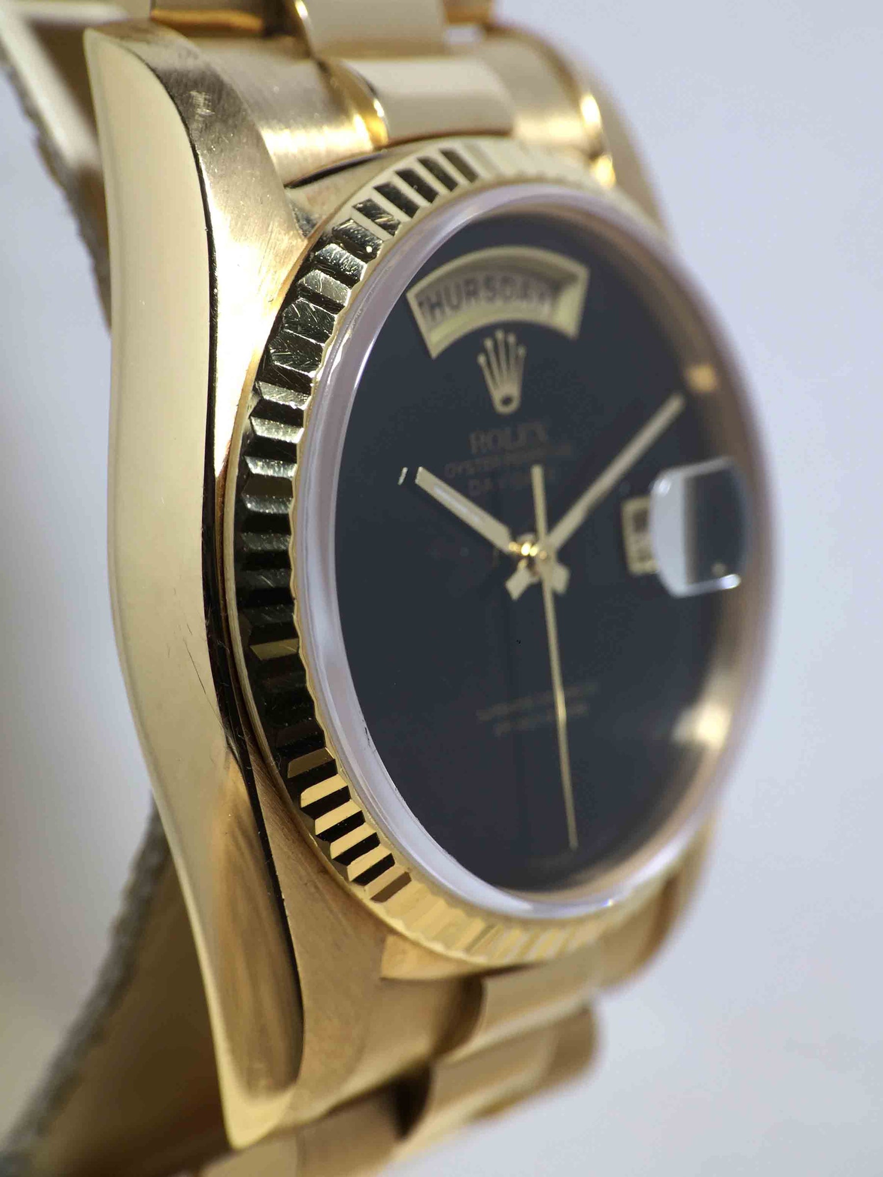 1984 Rolex Day Date Onyx Dial Ref. 18038 (Full Set)