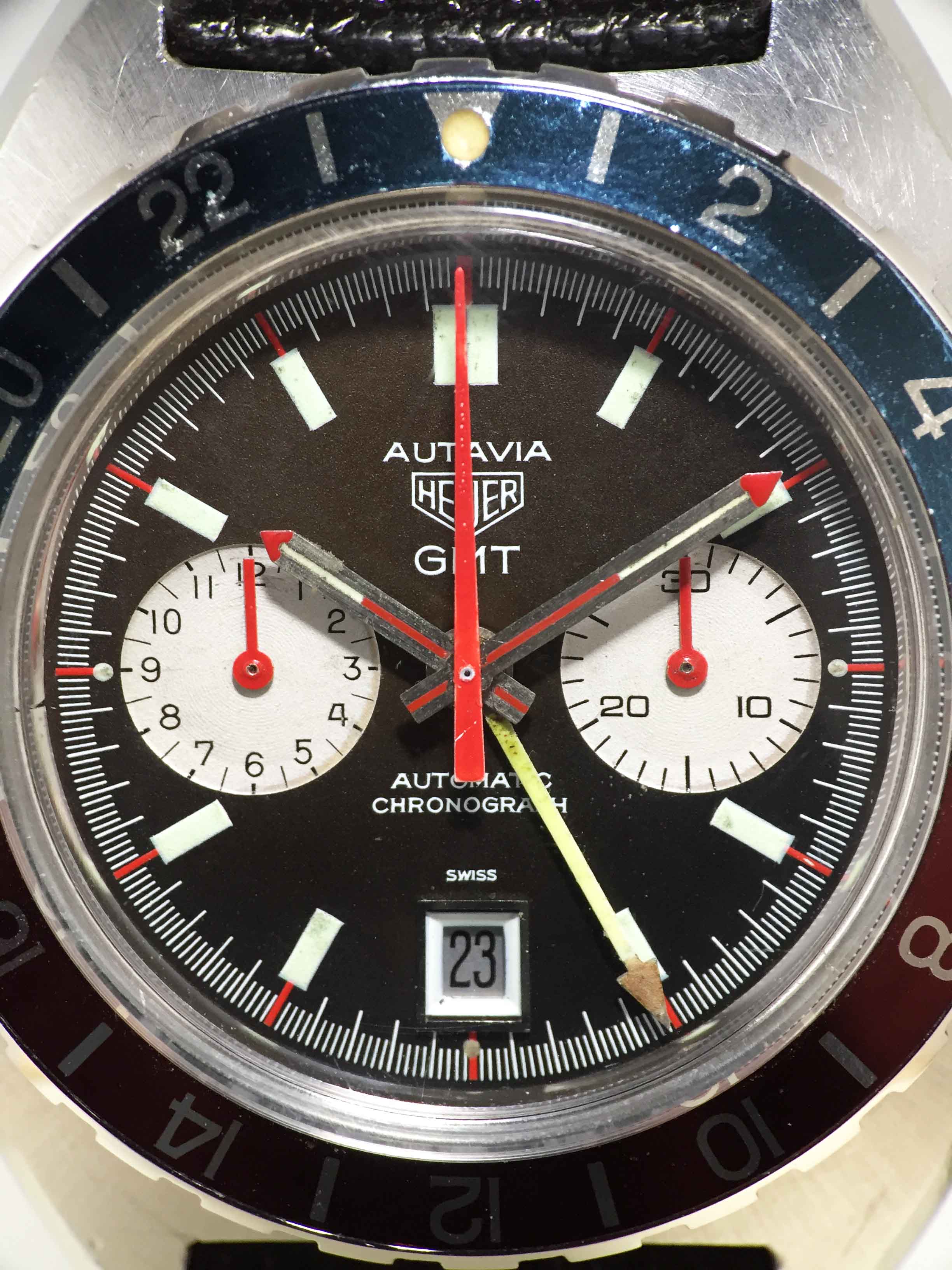 1972 Heuer Autavia GMT Brown Dial Ref. 1163 (Full Set)