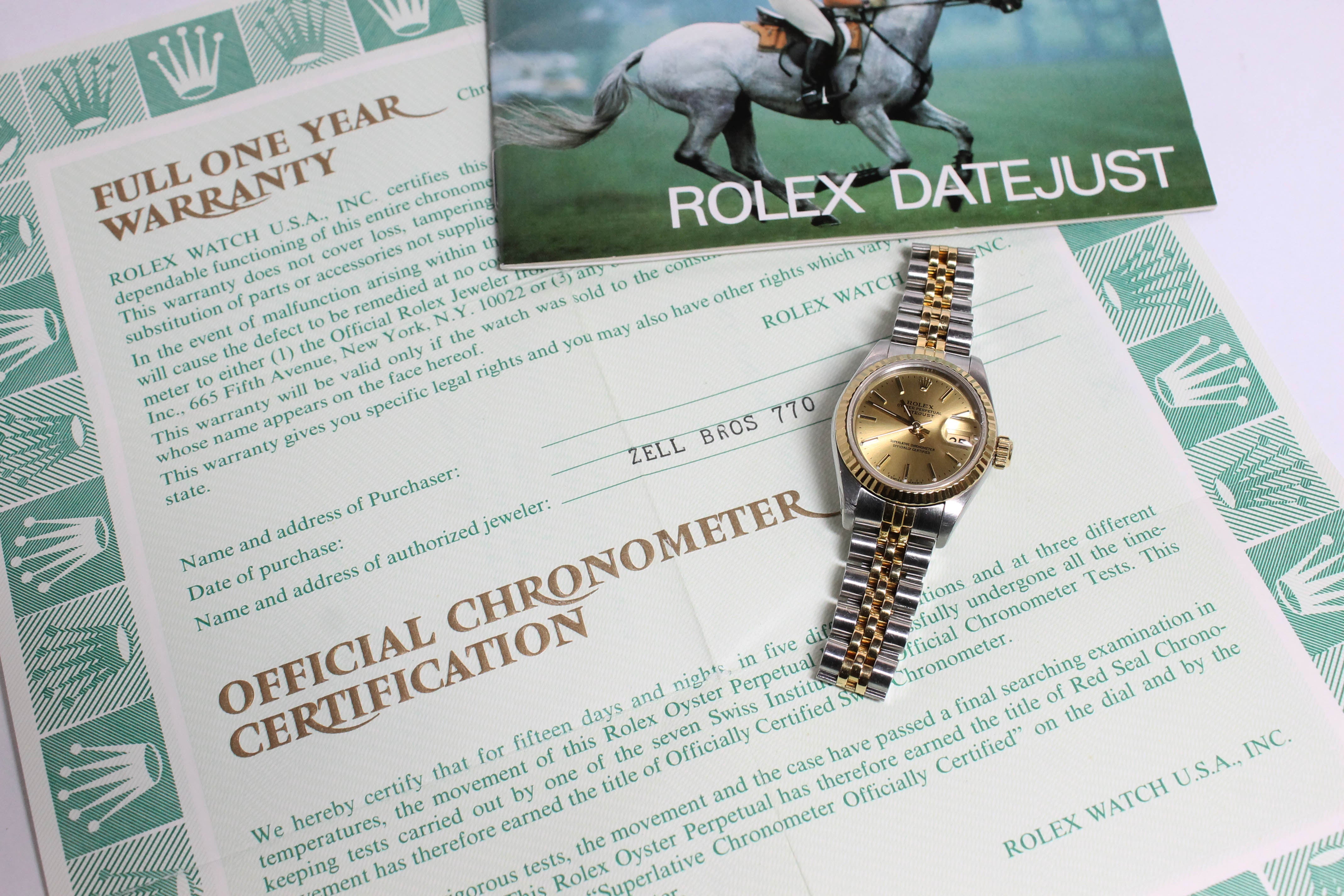 1987 Rolex Ladies Datejust St/G Ref. 69163 (with Papers)