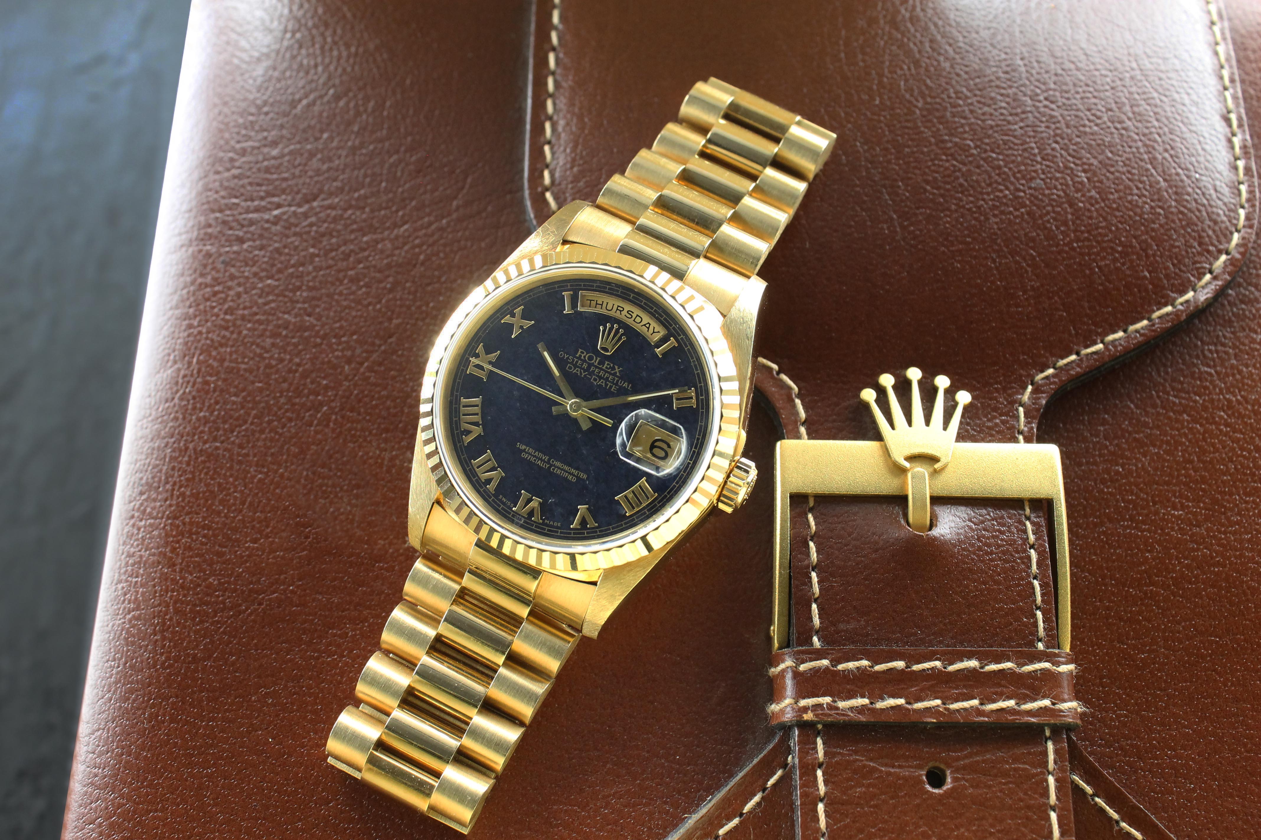 1991 Rolex Day Date Aventurine Dial Ref. 18238 (with Box & Papers)