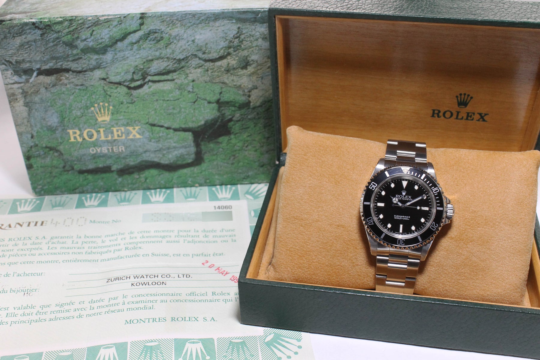 1993 Rolex Submariner Tritium Dial Ref. 14060 (with Box & Papers)