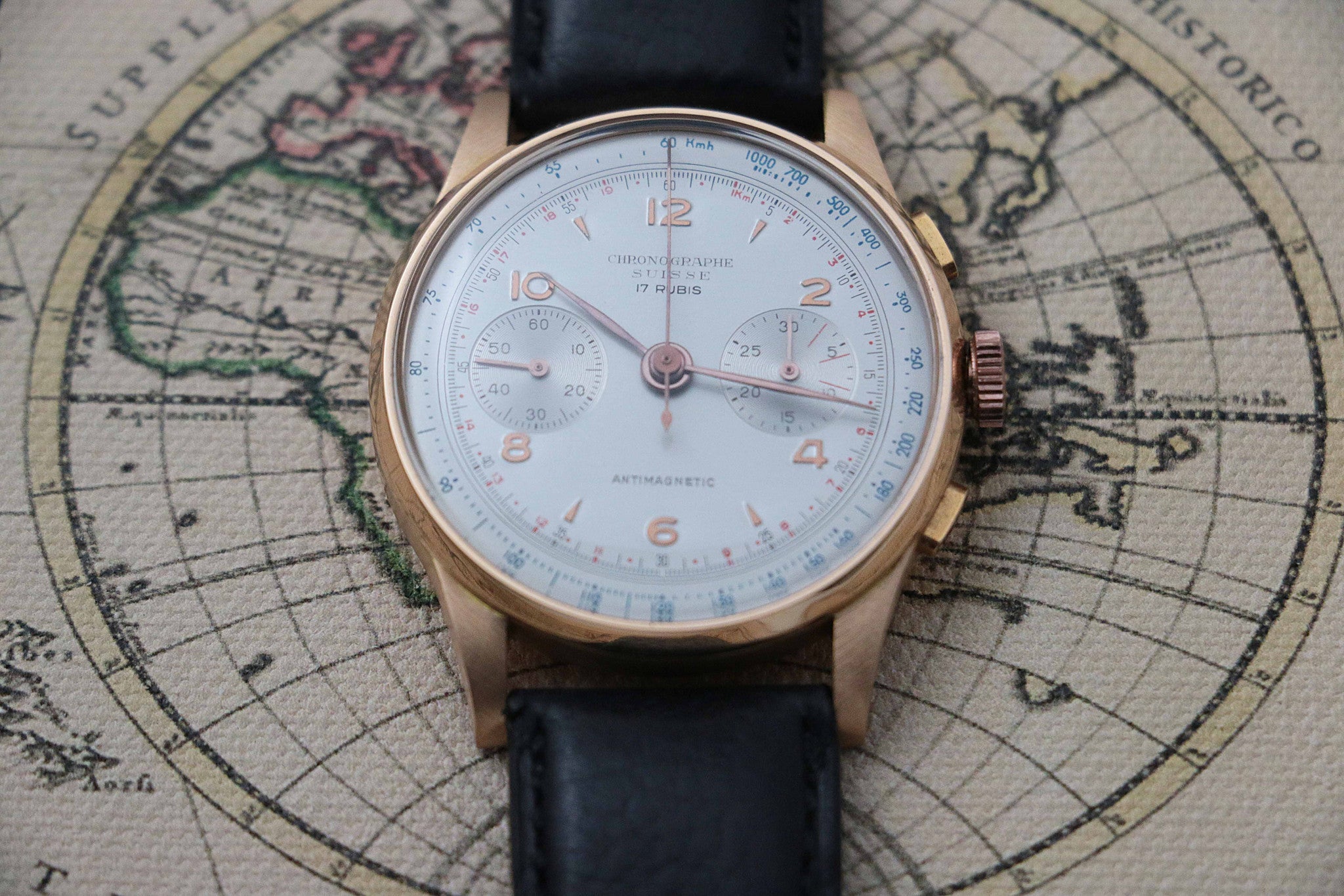 1950s - Chronographe Suisse Pink Gold Chrono - Momentum Dubai