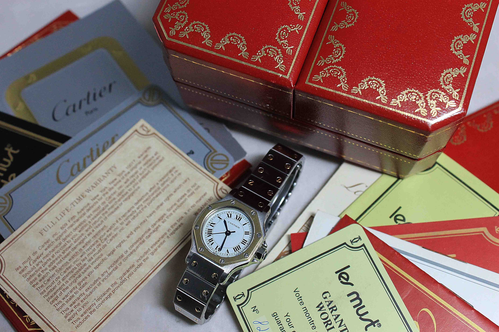 1981 - Cartier Santos Octo St/G (Box and Papers) - Momentum Dubai