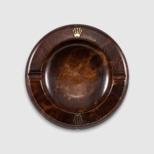 Vintage Rolex Ashtray Dark Brown Round