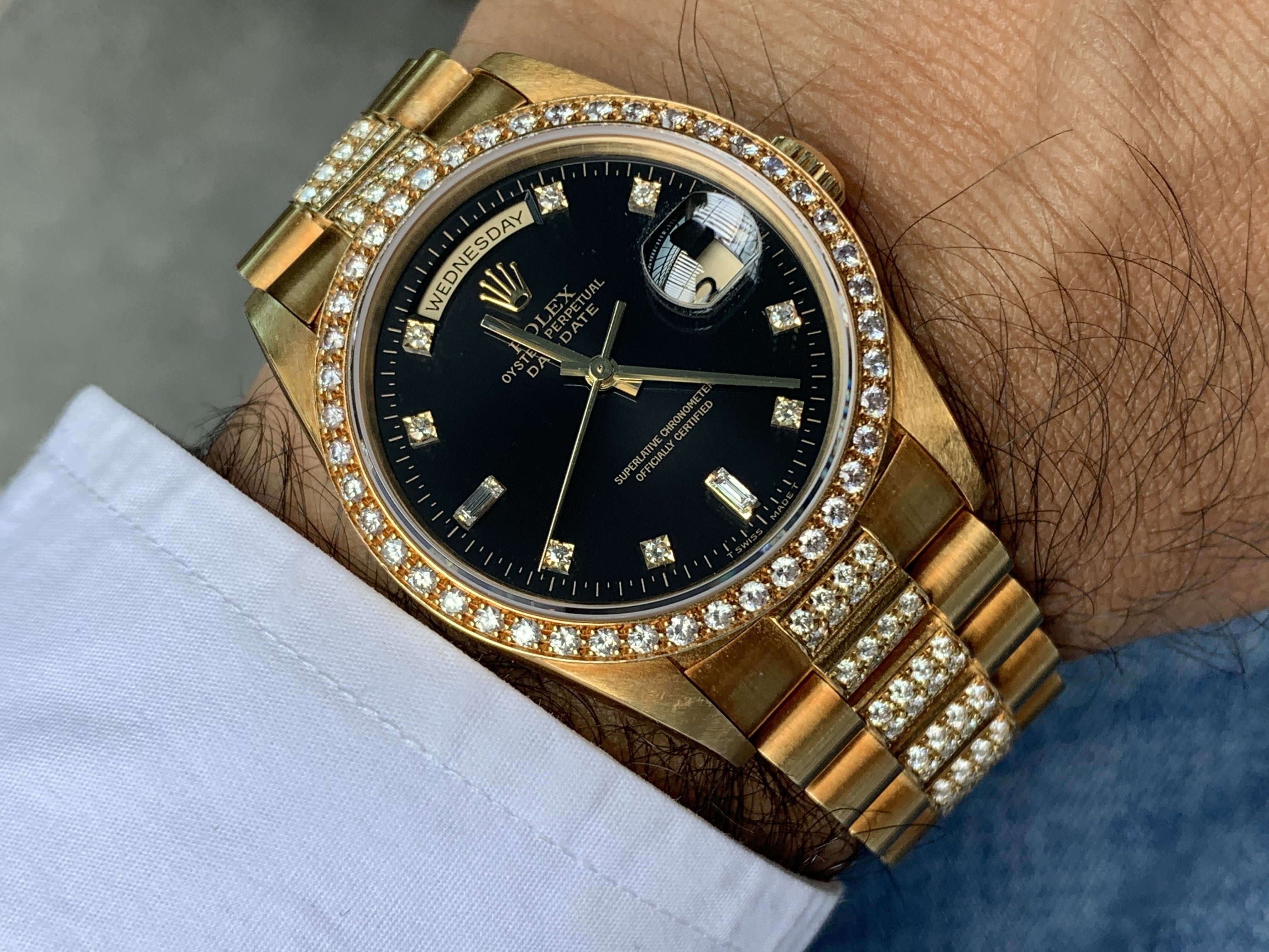 1990 Rolex Day Date with Diamond Bracelet Ref. 18348